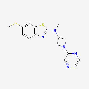 molecular formula C16H17N5S2 B2677544 N-methyl-6-(methylsulfanyl)-N-[1-(pyrazin-2-yl)azetidin-3-yl]-1,3-benzothiazol-2-amine CAS No. 2415553-01-2