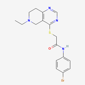 molecular formula C17H19BrN4OS B2677552 N-(4-bromophenyl)-2-((6-ethyl-5,6,7,8-tetrahydropyrido[4,3-d]pyrimidin-4-yl)thio)acetamide CAS No. 1251599-85-5