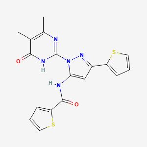 N-(1-(4,5-dimethyl-6-oxo-1,6-dihydropyrimidin-2-yl)-3-(thiophen-2-yl)-1H-pyrazol-5-yl)thiophene-2-carboxamide