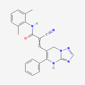 2-cyano-N-(2,6-dimethylphenyl)-3-{5-phenyl-4H,7H-[1,2,4]triazolo[1,5-a]pyrimidin-6-yl}prop-2-enamide
