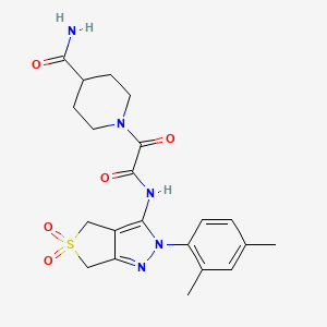 1-(2-((2-(2,4-dimethylphenyl)-5,5-dioxido-4,6-dihydro-2H-thieno[3,4-c]pyrazol-3-yl)amino)-2-oxoacetyl)piperidine-4-carboxamide