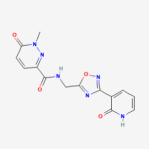 1-methyl-6-oxo-N-((3-(2-oxo-1,2-dihydropyridin-3-yl)-1,2,4-oxadiazol-5-yl)methyl)-1,6-dihydropyridazine-3-carboxamide