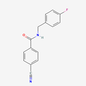4-cyano-N-[(4-fluorophenyl)methyl]benzamide