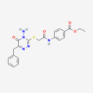 Ethyl 4-({[(4-amino-6-benzyl-5-oxo-4,5-dihydro-1,2,4-triazin-3-yl)sulfanyl]acetyl}amino)benzoate