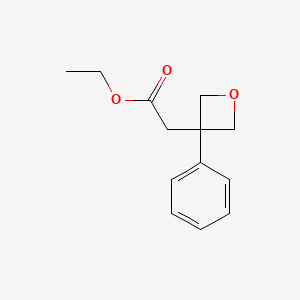 molecular formula C13H16O3 B2677583 Ethyl 2-(3-phenyloxetan-3-yl)acetate CAS No. 2122469-25-2