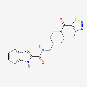N-((1-(4-methyl-1,2,3-thiadiazole-5-carbonyl)piperidin-4-yl)methyl)-1H-indole-2-carboxamide