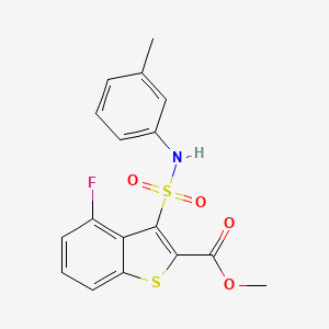molecular formula C17H14FNO4S2 B2677592 methyl 4-fluoro-3-(N-(m-tolyl)sulfamoyl)benzo[b]thiophene-2-carboxylate CAS No. 932354-33-1