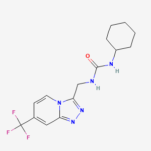 1-Cyclohexyl-3-((7-(trifluoromethyl)-[1,2,4]triazolo[4,3-a]pyridin-3-yl)methyl)urea