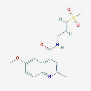 molecular formula C16H18N2O4S B2677597 6-Methoxy-2-methyl-N-[(E)-3-methylsulfonylprop-2-enyl]quinoline-4-carboxamide CAS No. 2305572-60-3