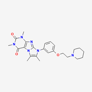 1,3,6,7-tetramethyl-8-(3-(2-(piperidin-1-yl)ethoxy)phenyl)-1H-imidazo[2,1-f]purine-2,4(3H,8H)-dione