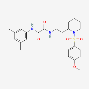 molecular formula C24H31N3O5S B2677606 N'-(3,5-dimethylphenyl)-N-{2-[1-(4-methoxybenzenesulfonyl)piperidin-2-yl]ethyl}ethanediamide CAS No. 898445-89-1