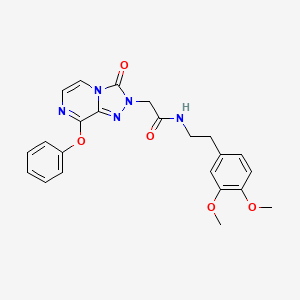 2-{8-fluoro-3-[(3-methyl-1,2,4-oxadiazol-5-yl)methyl]-4-oxo-3,4-dihydro-5H-pyrimido[5,4-b]indol-5-yl}-N-(4-methylphenyl)acetamide