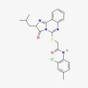 molecular formula C23H23ClN4O2S B2677611 N-(2-chloro-4-methylphenyl)-2-((2-isobutyl-3-oxo-2,3-dihydroimidazo[1,2-c]quinazolin-5-yl)thio)acetamide CAS No. 1173767-57-1