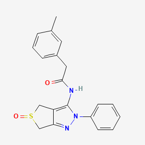 molecular formula C20H19N3O2S B2677612 N-(5-oxido-2-phenyl-4,6-dihydro-2H-thieno[3,4-c]pyrazol-3-yl)-2-(m-tolyl)acetamide CAS No. 1008437-69-1