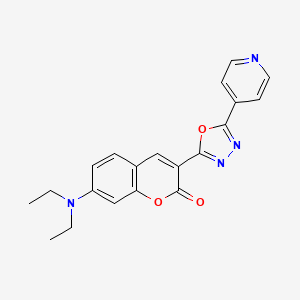 molecular formula C20H18N4O3 B2677615 7-(diethylamino)-3-[5-(pyridin-4-yl)-1,3,4-oxadiazol-2-yl]-2H-chromen-2-one CAS No. 252551-75-0