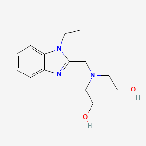 molecular formula C14H21N3O2 B2677616 2-[(1-Ethylbenzimidazol-2-yl)methyl-(2-hydroxyethyl)amino]ethanol CAS No. 101777-83-7