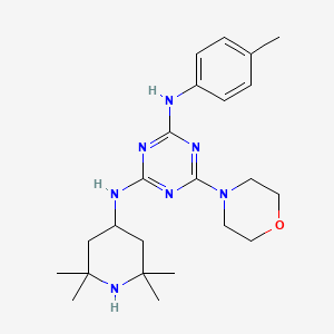 molecular formula C23H35N7O B2677618 6-morpholino-N2-(2,2,6,6-tetramethylpiperidin-4-yl)-N4-(p-tolyl)-1,3,5-triazine-2,4-diamine CAS No. 946343-39-1