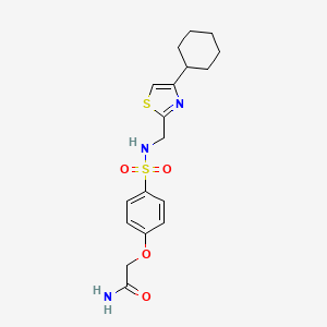 2-(4-(N-((4-cyclohexylthiazol-2-yl)methyl)sulfamoyl)phenoxy)acetamide