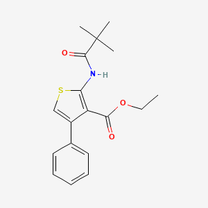 molecular formula C18H21NO3S B2677626 Ethyl 4-phenyl-2-pivalamidothiophene-3-carboxylate CAS No. 72965-25-4