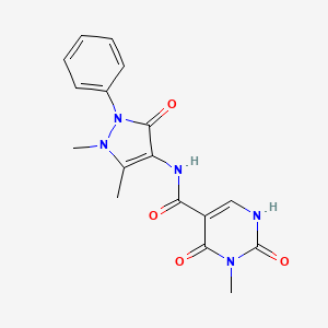 molecular formula C17H17N5O4 B2677629 N-(1,5-dimethyl-3-oxo-2-phenyl-2,3-dihydro-1H-pyrazol-4-yl)-3-methyl-2,4-dioxo-1,2,3,4-tetrahydropyrimidine-5-carboxamide CAS No. 1351621-67-4