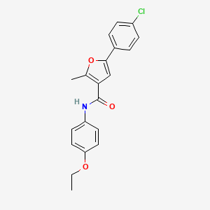 molecular formula C20H18ClNO3 B2677635 5-(4-chlorophenyl)-N-(4-ethoxyphenyl)-2-methylfuran-3-carboxamide CAS No. 940996-94-1