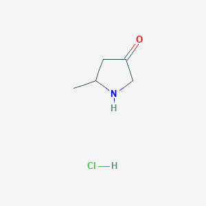 molecular formula C5H10ClNO B2677636 3-Pyrrolidinone,5-methyl-,HCl CAS No. 1383734-93-7