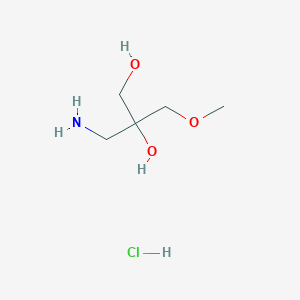 molecular formula C5H14ClNO3 B2677639 2-(Aminomethyl)-3-methoxypropane-1,2-diol;hydrochloride CAS No. 2253639-16-4