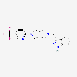 3-[[5-[5-(Trifluoromethyl)pyridin-2-yl]-1,3,3a,4,6,6a-hexahydropyrrolo[3,4-c]pyrrol-2-yl]methyl]-1,4,5,6-tetrahydrocyclopenta[c]pyrazole