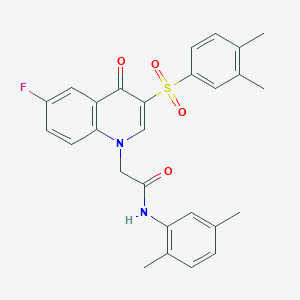 N-(2,5-dimethylphenyl)-2-[3-(3,4-dimethylphenyl)sulfonyl-6-fluoro-4-oxoquinolin-1-yl]acetamide