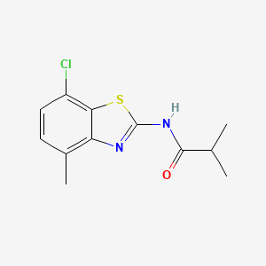 molecular formula C12H13ClN2OS B2677649 N-(7-chloro-4-methylbenzo[d]thiazol-2-yl)isobutyramide CAS No. 912768-84-4