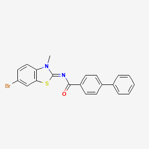 N-(6-bromo-3-methyl-1,3-benzothiazol-2-ylidene)-4-phenylbenzamide