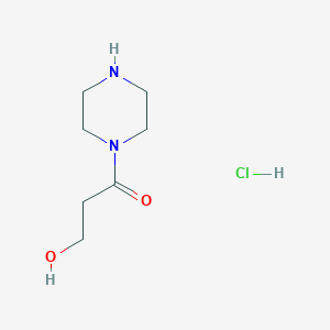 molecular formula C7H15ClN2O2 B2677655 3-Hydroxy-1-(piperazin-1-yl)propan-1-one hydrochloride CAS No. 884535-10-8