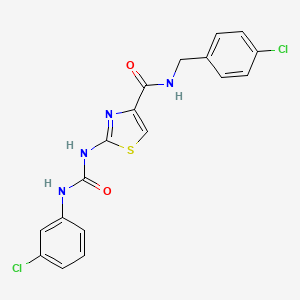 N-(4-chlorobenzyl)-2-(3-(3-chlorophenyl)ureido)thiazole-4-carboxamide
