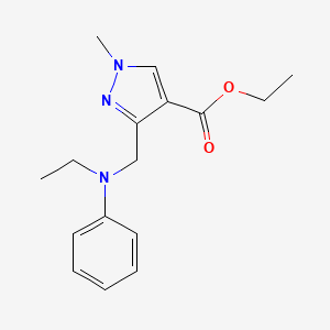 molecular formula C16H21N3O2 B2677669 Ethyl 3-{[ethyl(phenyl)amino]methyl}-1-methyl-1h-pyrazole-4-carboxylate CAS No. 1975118-83-2