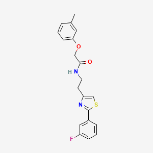 molecular formula C20H19FN2O2S B2677672 N-{2-[2-(3-fluorophenyl)-1,3-thiazol-4-yl]ethyl}-2-(3-methylphenoxy)acetamide CAS No. 923178-69-2