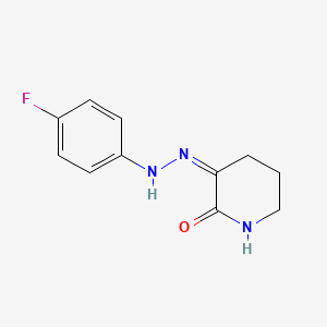 molecular formula C11H12FN3O B2677675 (3Z)-3-[(4-fluorophenyl)hydrazinylidene]piperidin-2-one CAS No. 1086239-84-0