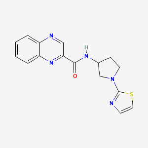 molecular formula C16H15N5OS B2677689 N-(1-(thiazol-2-yl)pyrrolidin-3-yl)quinoxaline-2-carboxamide CAS No. 1797874-36-2