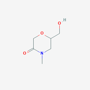 molecular formula C6H11NO3 B2677690 6-(Hydroxymethyl)-4-methylmorpholin-3-one CAS No. 1779827-30-3