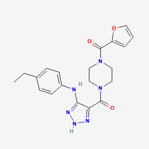 molecular formula C20H22N6O3 B2677696 {5-[(4-ethylphenyl)amino]-1H-1,2,3-triazol-4-yl}[4-(furan-2-ylcarbonyl)piperazin-1-yl]methanone CAS No. 1291854-67-5