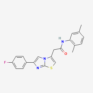 molecular formula C21H18FN3OS B2677697 N-(2,5-dimethylphenyl)-2-[6-(4-fluorophenyl)imidazo[2,1-b][1,3]thiazol-3-yl]acetamide CAS No. 897464-63-0
