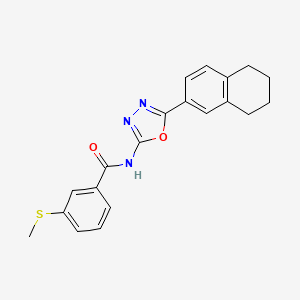 3-methylsulfanyl-N-[5-(5,6,7,8-tetrahydronaphthalen-2-yl)-1,3,4-oxadiazol-2-yl]benzamide