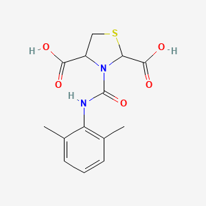molecular formula C14H16N2O5S B2677707 3-[(2,6-Dimethylanilino)carbonyl]-1,3-thiazolane-2,4-dicarboxylic acid CAS No. 1008262-22-3