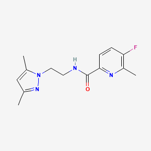 molecular formula C14H17FN4O B2677710 N-[2-(3,5-dimethyl-1H-pyrazol-1-yl)ethyl]-5-fluoro-6-methylpyridine-2-carboxamide CAS No. 2415530-88-8