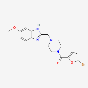 (5-bromofuran-2-yl)(4-((5-methoxy-1H-benzo[d]imidazol-2-yl)methyl)piperazin-1-yl)methanone