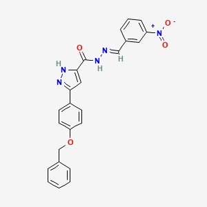 (E)-3-(4-(benzyloxy)phenyl)-N'-(3-nitrobenzylidene)-1H-pyrazole-5-carbohydrazide