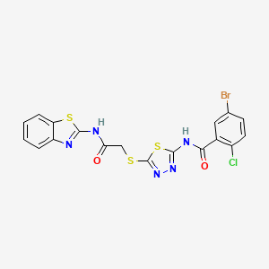 N-(5-((2-(benzo[d]thiazol-2-ylamino)-2-oxoethyl)thio)-1,3,4-thiadiazol-2-yl)-5-bromo-2-chlorobenzamide
