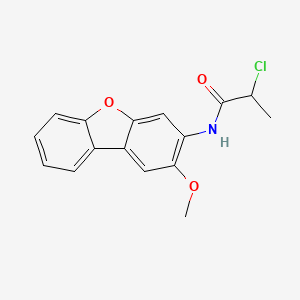 molecular formula C16H14ClNO3 B2677751 2-chloro-N-(2-methoxydibenzofuran-3-yl)propanamide CAS No. 571157-73-8