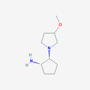 molecular formula C10H20N2O B2677767 rac-(1R,2S)-2-(3-methoxypyrrolidin-1-yl)cyclopentan-1-amine, cis CAS No. 2059923-79-2