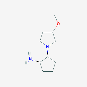 molecular formula C10H20N2O B2677767 (1S,2R)-2-(3-甲氧基吡咯啉-1-基)环戊烷-1-胺 CAS No. 2059923-79-2