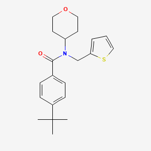 B2677771 4-(tert-butyl)-N-(tetrahydro-2H-pyran-4-yl)-N-(thiophen-2-ylmethyl)benzamide CAS No. 1706073-15-5